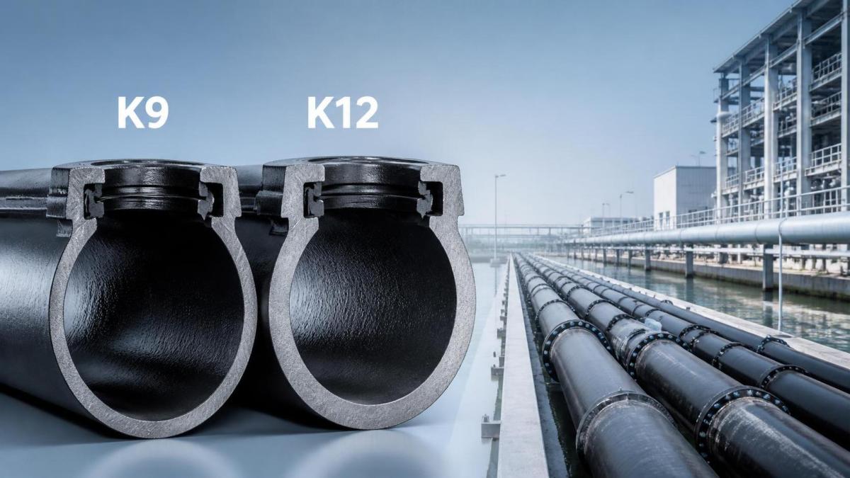 الفرق بين أنابيب الحديد الزهر المرن K9 وK12