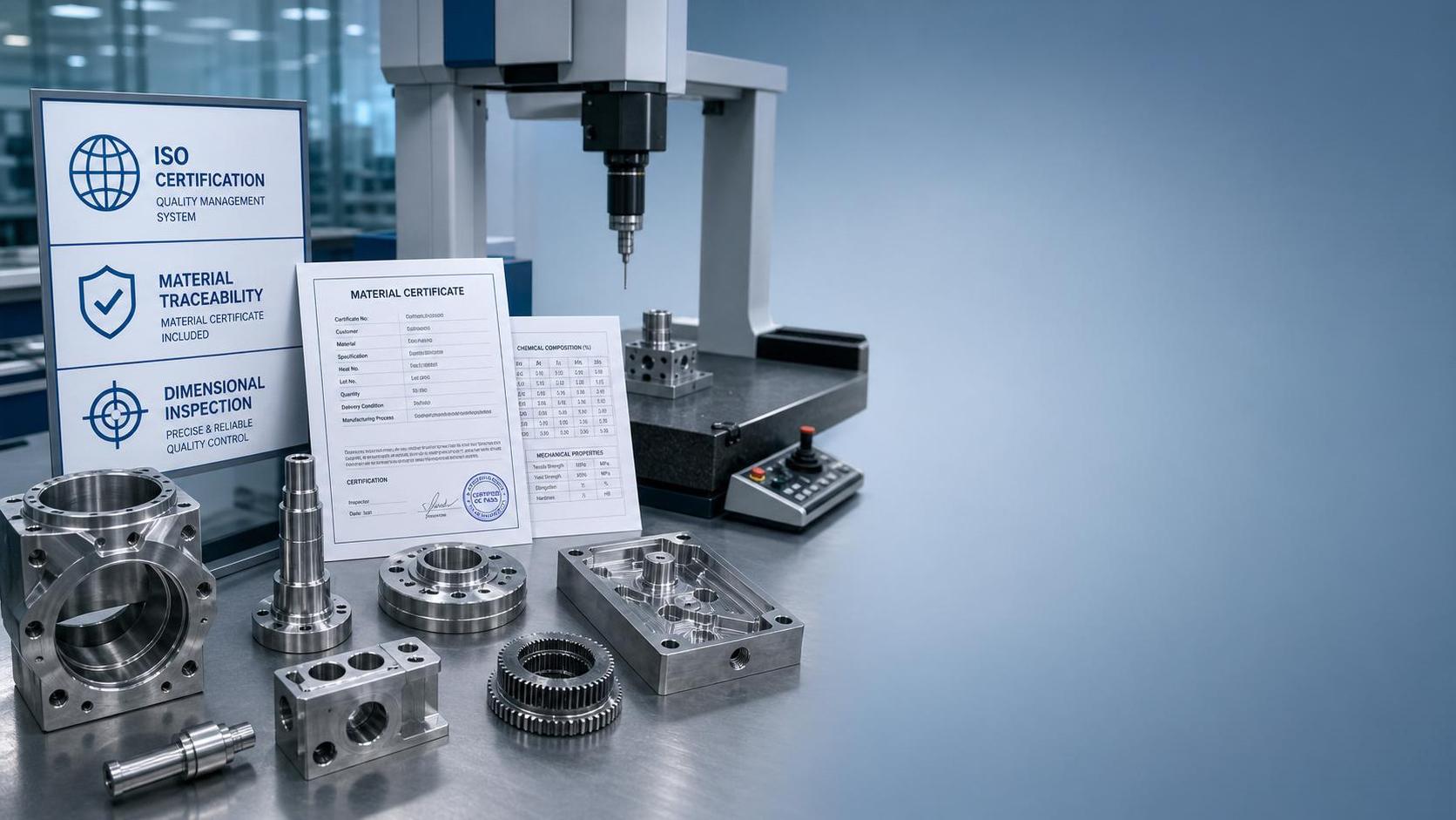 ما الشهادات المهمة في التصنيع باستخدام CNC? أساسيات ISO, والمواد, والفحص