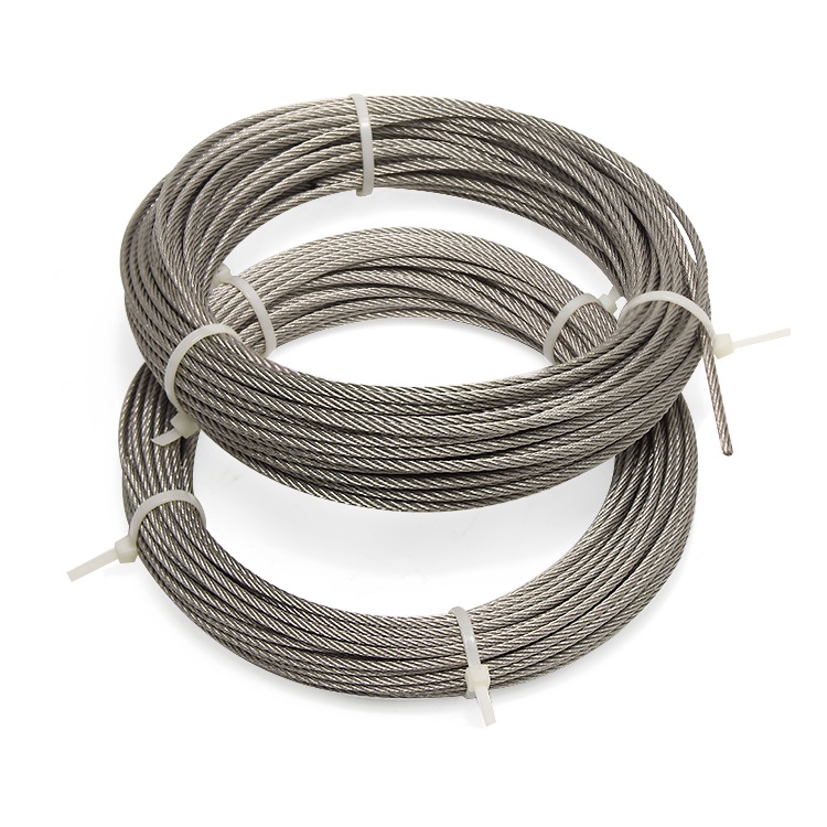 حبل سلكي من الفولاذ المقاوم للصدأ 7x7 0.5-6mm للاستخدام في حبل الغسيل والسياج
