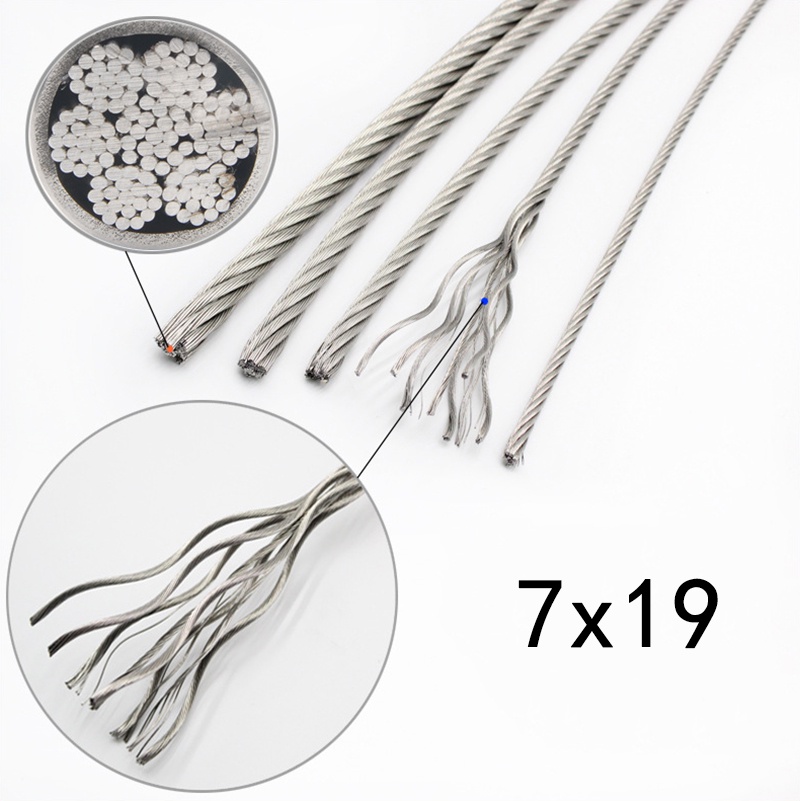 حبل سلكي من الفولاذ المقاوم للصدأ 7x19 0.8-14mm للاستخدام في صناعة صيد الأسماك