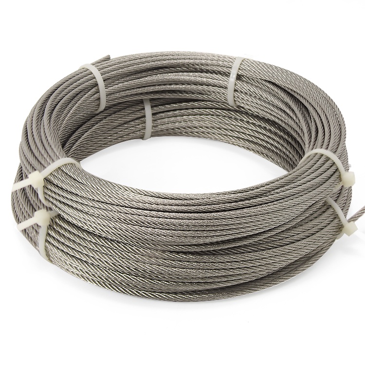 حبل سلكي من الفولاذ المقاوم للصدأ 1x7 بقطر 0.3-6.0mm للاستخدام في التعليق والجر وحواجز الحماية
