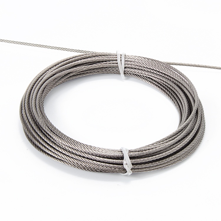 حبل سلكي من الفولاذ المقاوم للصدأ 1x7 بقطر 0.3-6.0mm للاستخدام في التعليق والجر وحواجز الحماية
