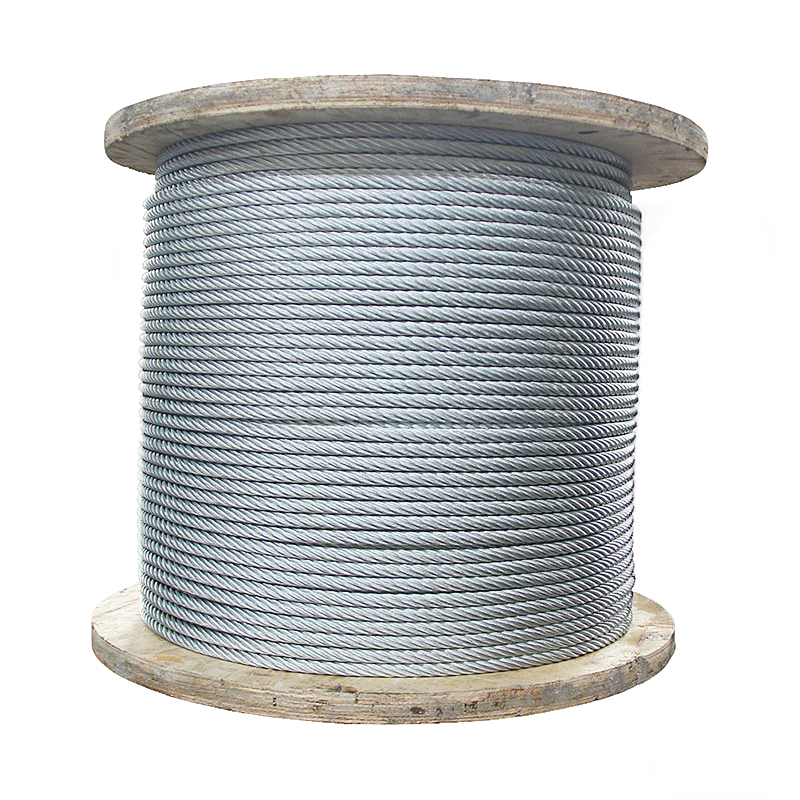 حبل سلك فولاذي مجلفن 7x19 3.0-12.0mm للاستخدام في الرافعات 