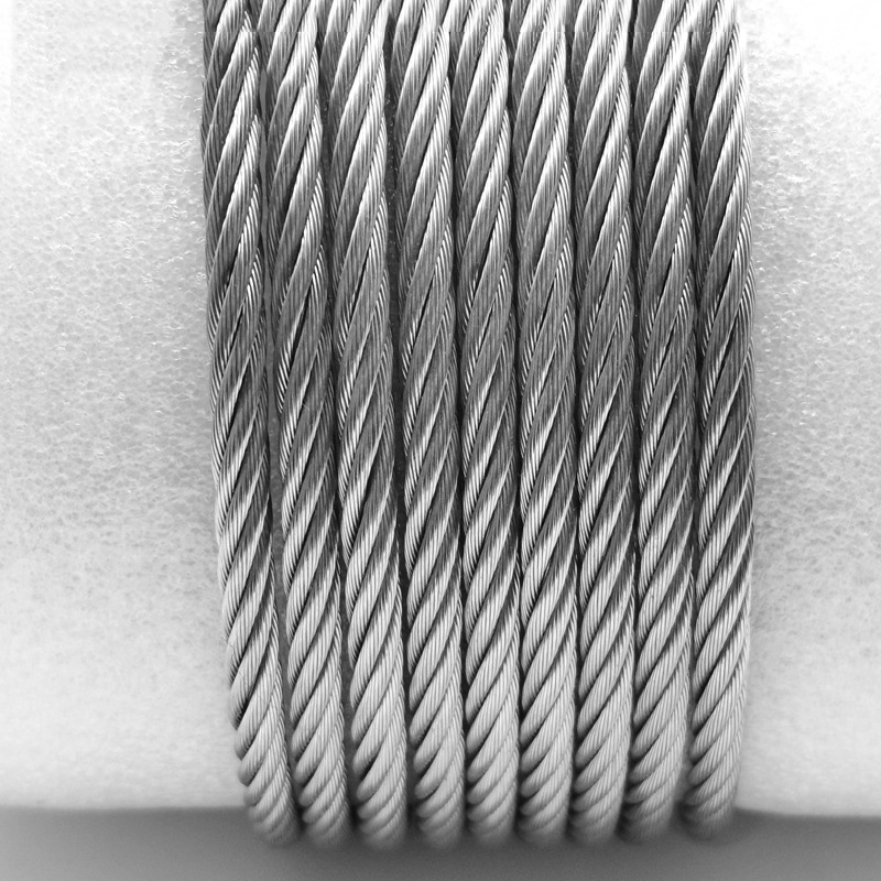 حبل سلك فولاذي مجلفن 7x19 3.0-12.0mm للاستخدام في الرافعات 