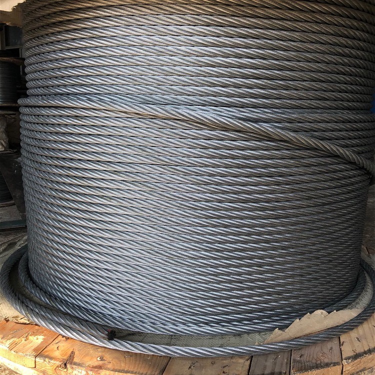 حبل سلك فولاذي مجلفن 7x19 3.0-12.0mm للاستخدام في الرافعات 