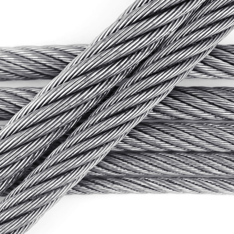 حبل سلك فولاذي مجلفن 7x19 3.0-12.0mm للاستخدام في الرافعات 