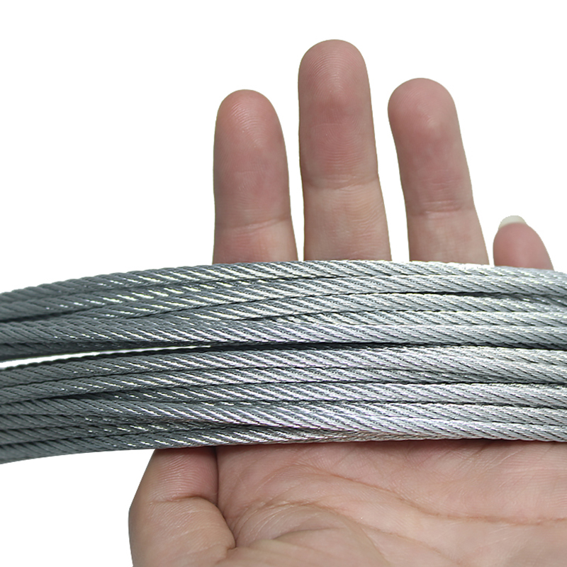 حبل سلكي فولاذي مرن مجلفن 6x7+FC 1.5-10mm كابل فولاذي