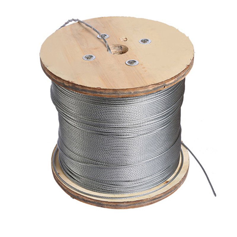 حبل سلكي فولاذي مجلفن 6x12+7FC 3-12mm للاستخدام في الربط والقطر والأحمال الخفيفة والزراعة
