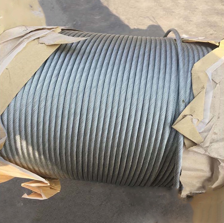19x7 حبل سلكي من الفولاذ المجلفن 4.0-18.0mm كابل فولاذي مضاد للدوران