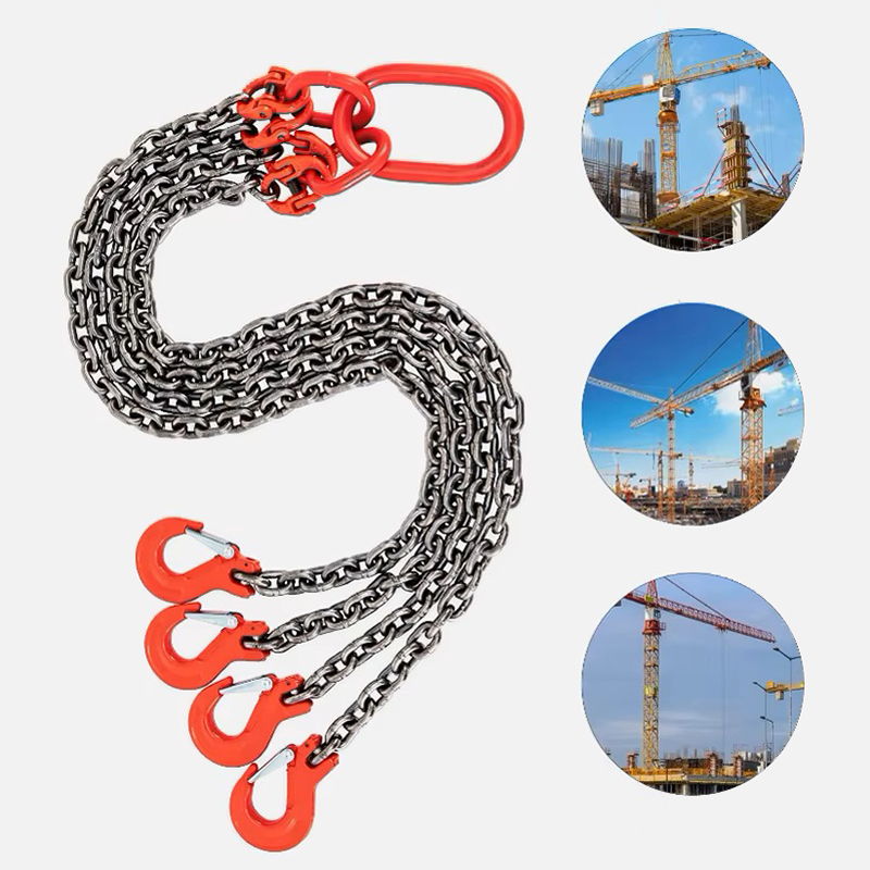 حبال رفع بالسلسلة 6-22mm 1 2 3 4 أرجل G80 سلسلة ملحومة مع خطاف