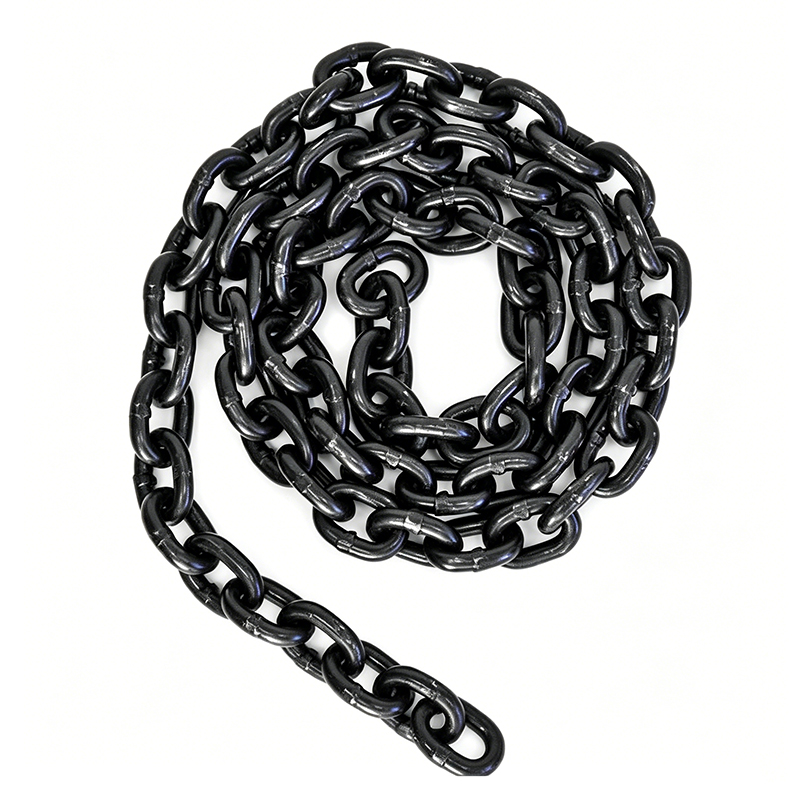 سلسلة رفع من سبائك الفولاذ سوداء شديدة التحمل NACM90 EN818-2 G80 بمقاسات 6mm 8mm 10mm