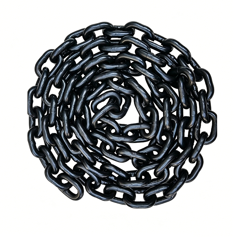سلسلة رفع من سبائك الفولاذ سوداء شديدة التحمل NACM90 EN818-2 G80 بمقاسات 6mm 8mm 10mm
