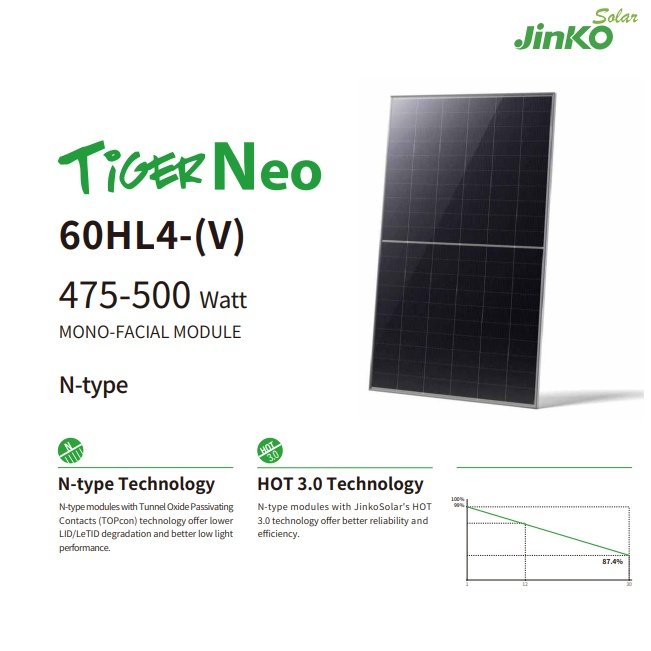 Jinko Solar 60HL4-(V) 475-500 Watt Jinko Solar 60HL4-(V) 475-500 Watt