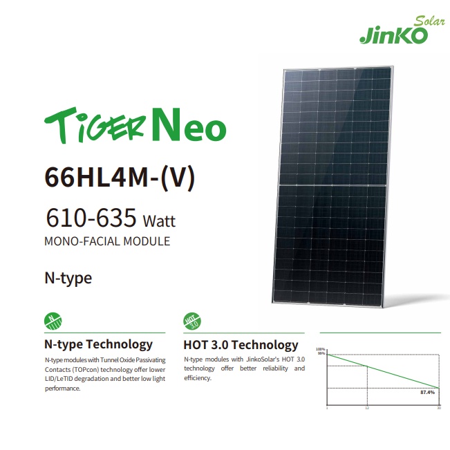 Jinko Solar 66HL4M-(V) 610-635 Watt Jinko Solar 66HL4M-(V) 610-635 Watt