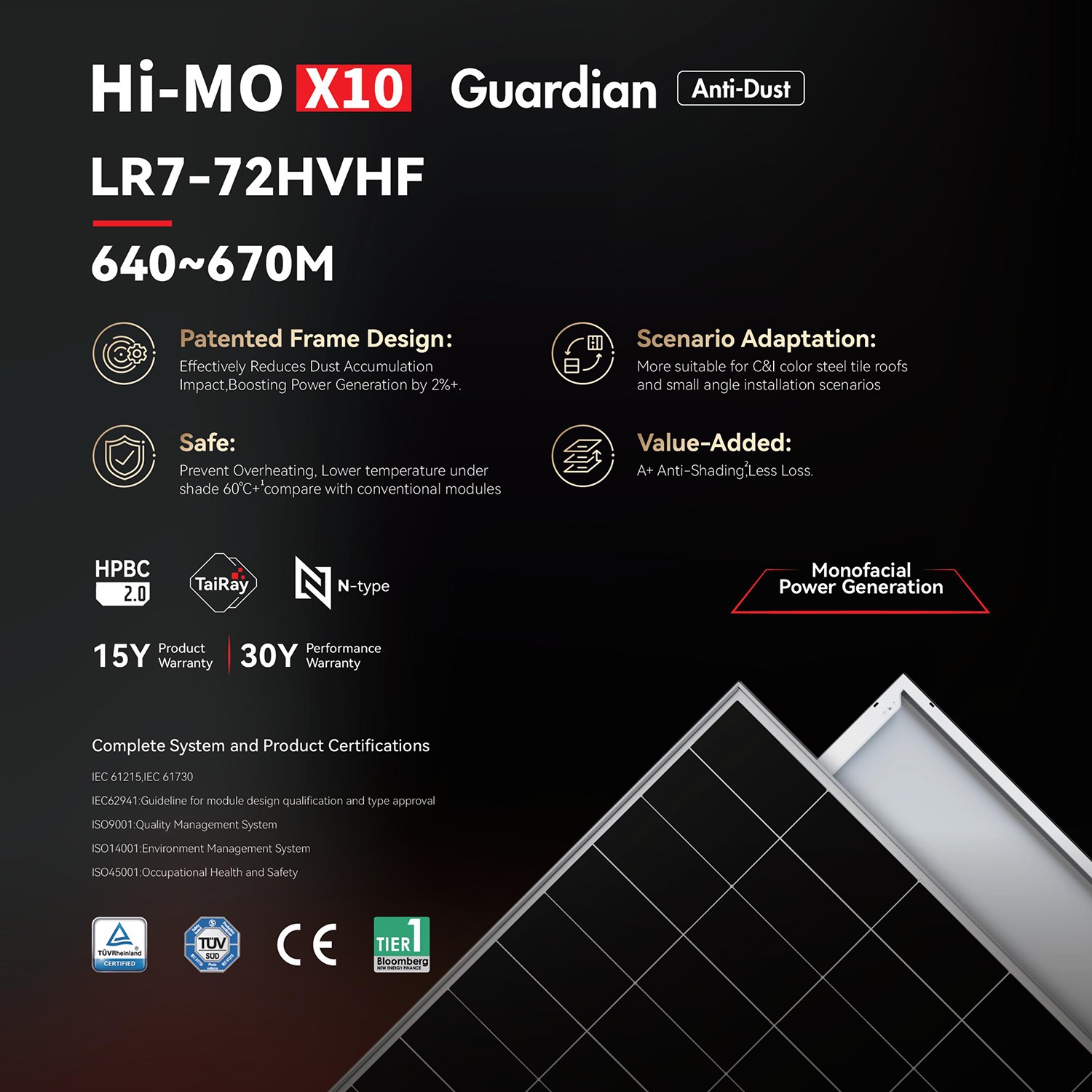 Hi-MO X10 Guardian LR7-72HVHF 640~670M