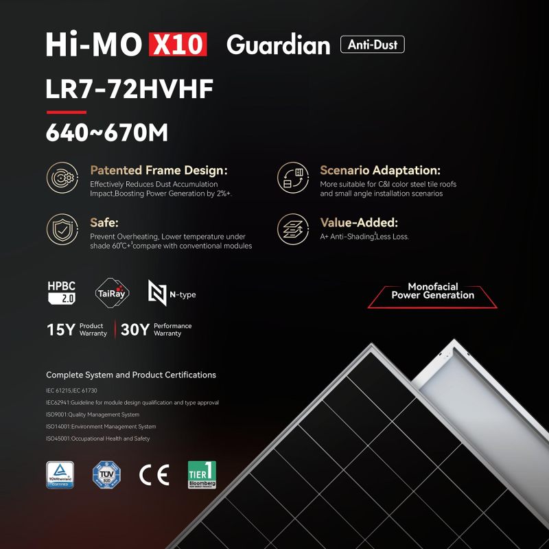 Hi-MO X10 Guardian LR7-72HVHF 640~670M