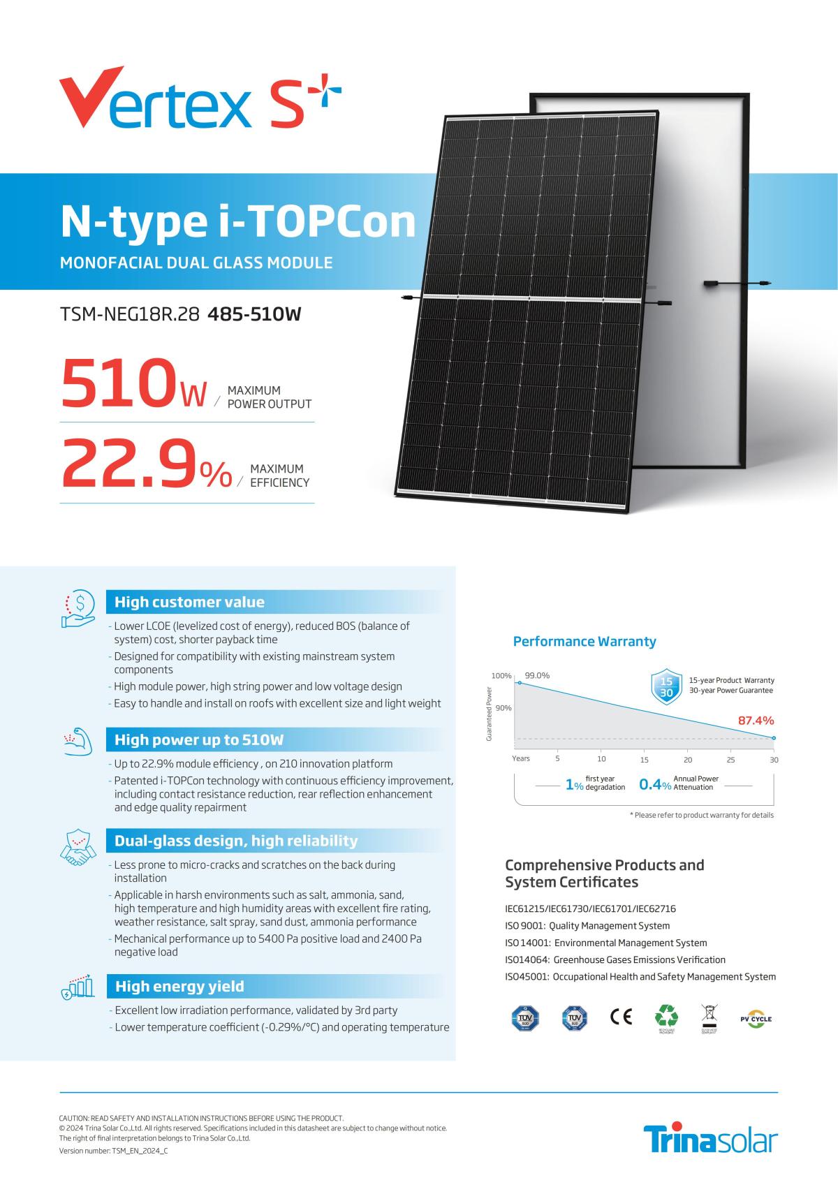 N-typei-TOPCon TSM-NEG18R.28 485-510W (2) N-typei-TOPCon TSM-NEG18R.28 485-510W (2)