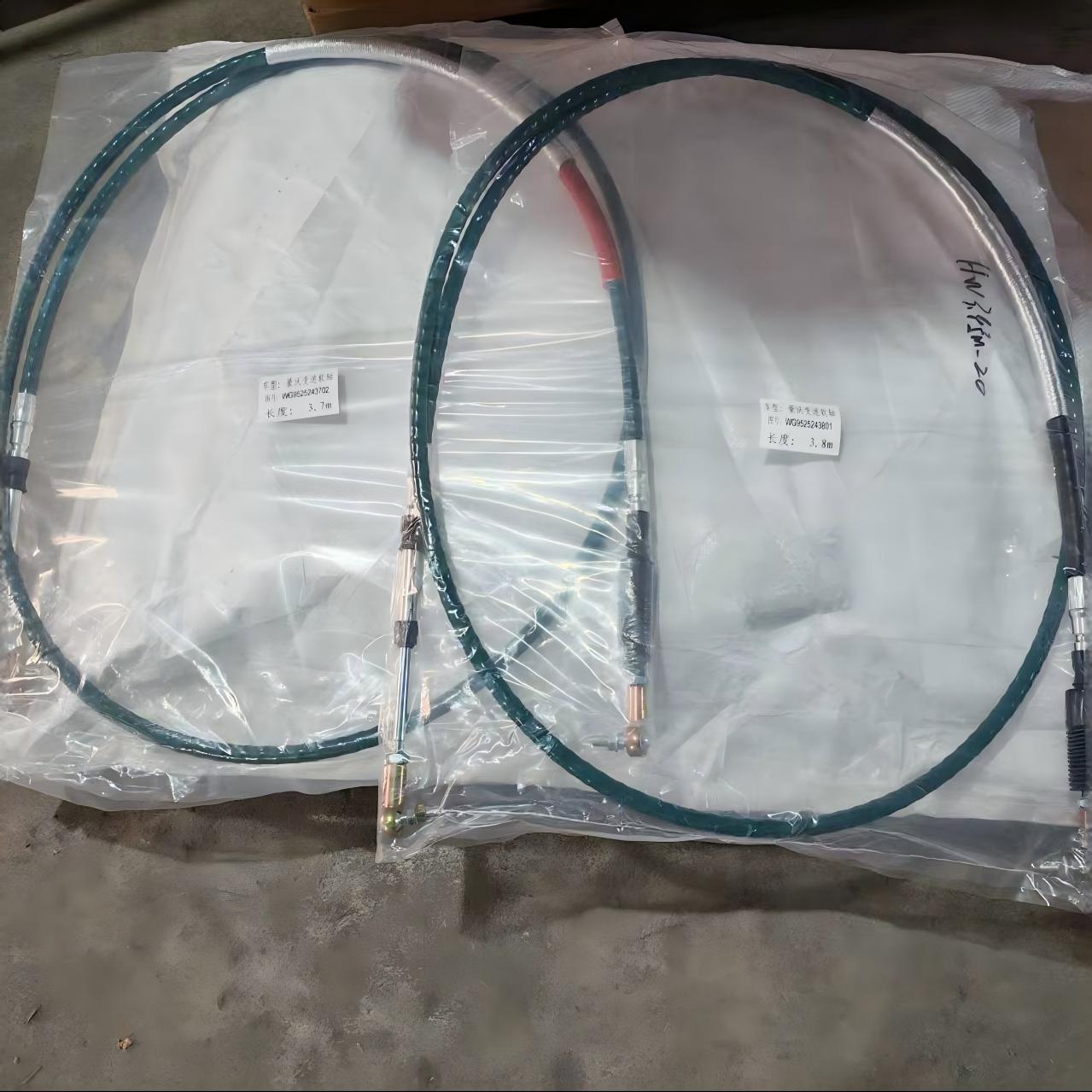 طقم كابلات ناقل الحركة (2 PCS) WG9525243702 + WG9525243801 مجموعة كابلات تعشيق ناقل الحركة للخدمة الشاقة لشاحنة SINOTRUK HOWO HOHAN