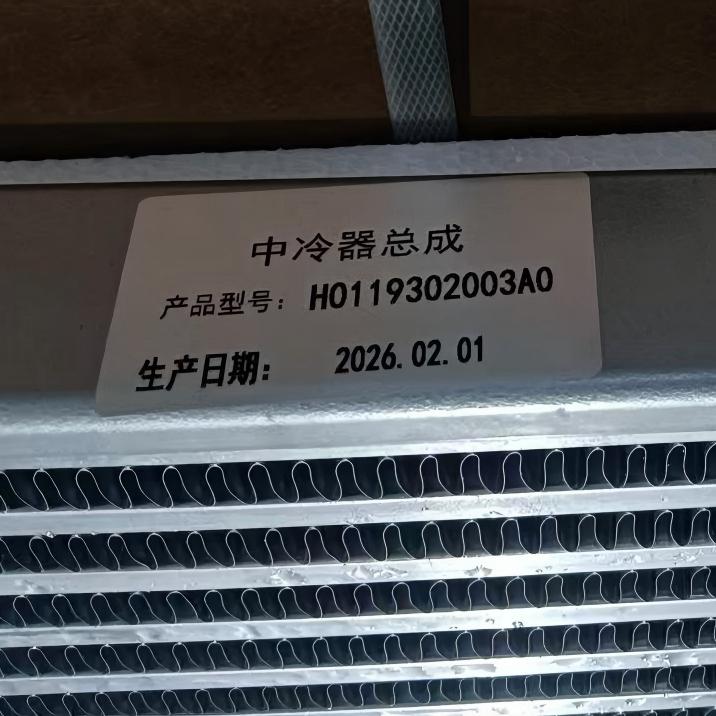 مجموعة مبرد الهواء البيني لهواء المحرك الثقيل FOTON H0119302003A0 لشاحنة FOTON AUMAN