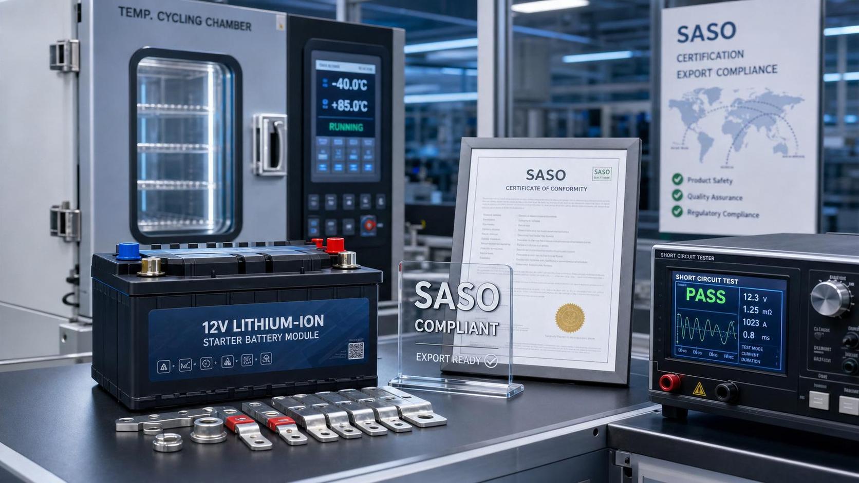 تُلزم SASO السعودية بالحصول على شهادة لوحدات بدء التشغيل ببطاريات ليثيوم-أيون 12V