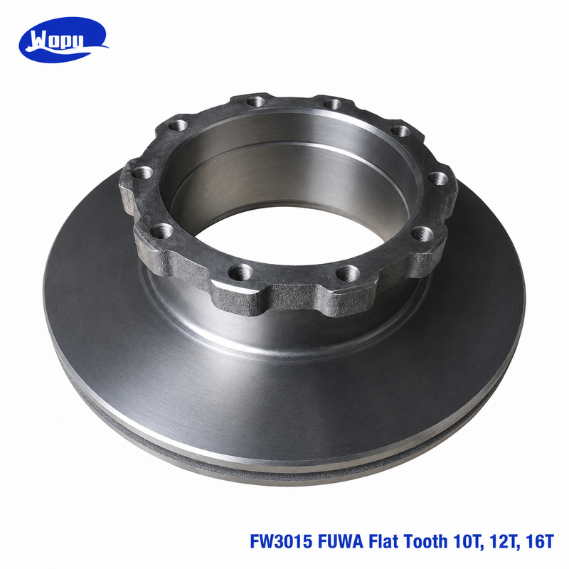 قرص مكابح FUWA مسنن مسطح FW3015 ‏10T ‏12T ‏16T، دوار مكابح لشاحنة مقطورة لقطع محاور الخدمة الشاقة