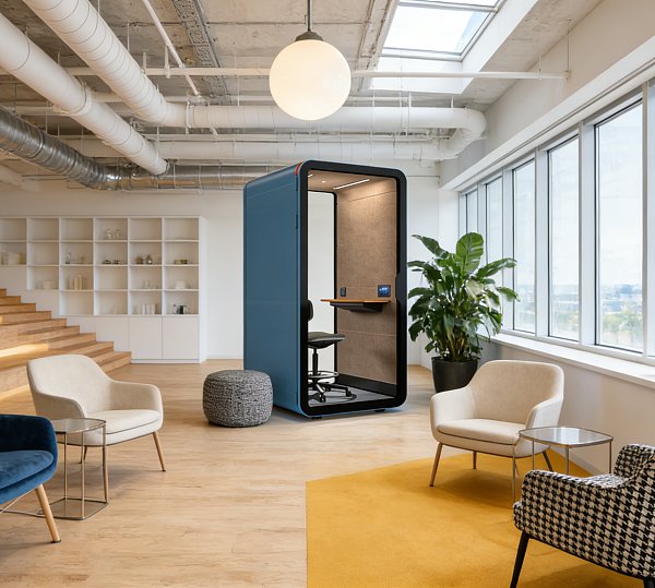 هل تثير الجدران الزجاجية لكابينة الاجتماعات مخاوف تتعلق بالخصوصية في المكاتب المزدحمة؟