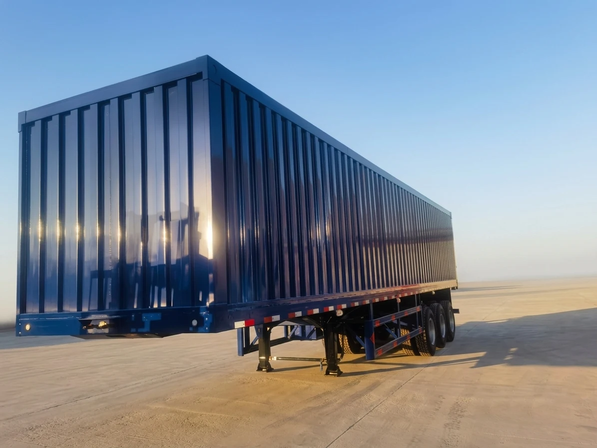 نصف مقطورة صندوقية مغلقة بثلاثة محاور