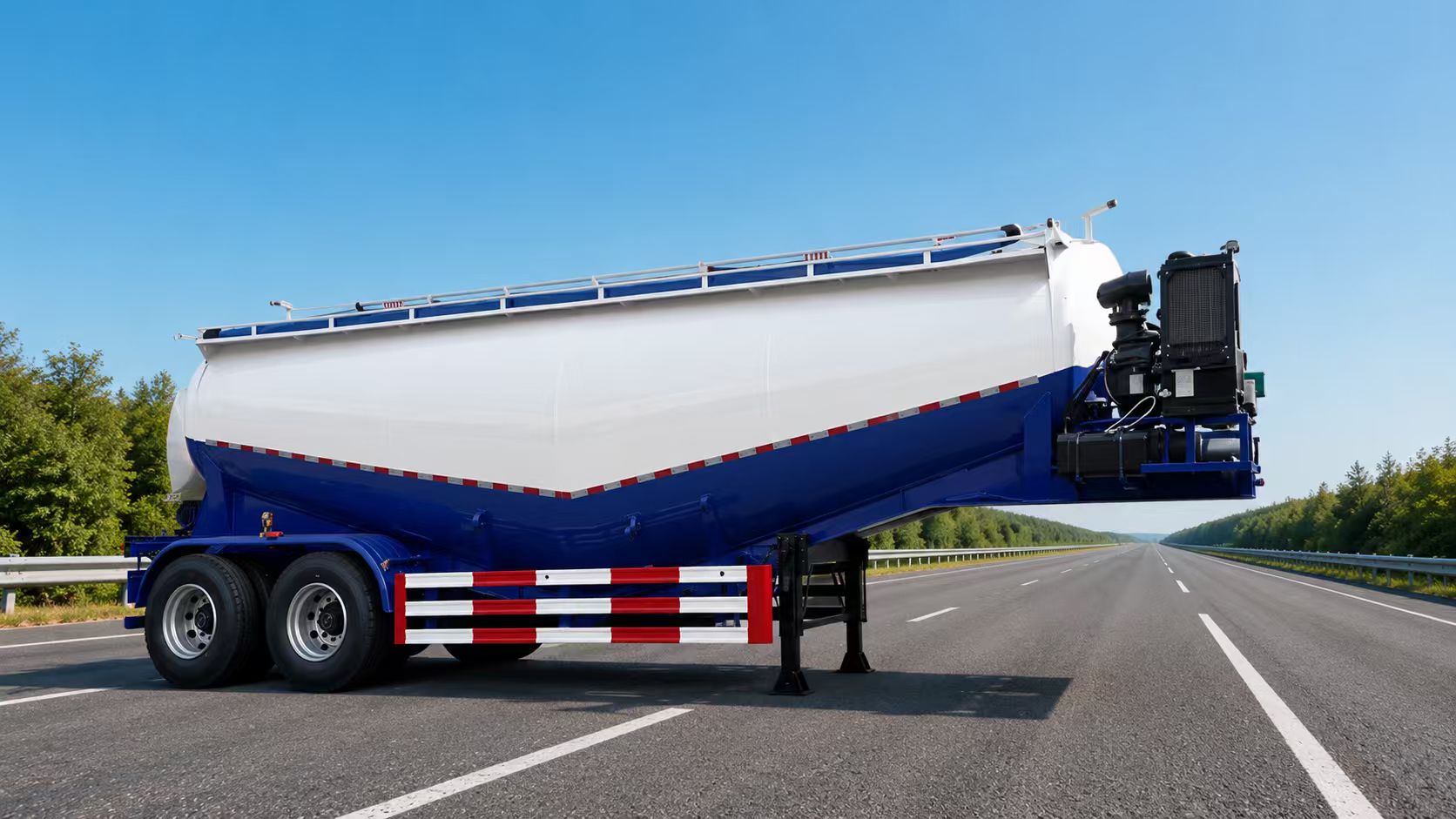 Trela ya Tangi ya Mizigo Kavu ya Axle 2 25CBM Trela ya Tangi ya Mizigo Kavu ya Axle 2 25CBM