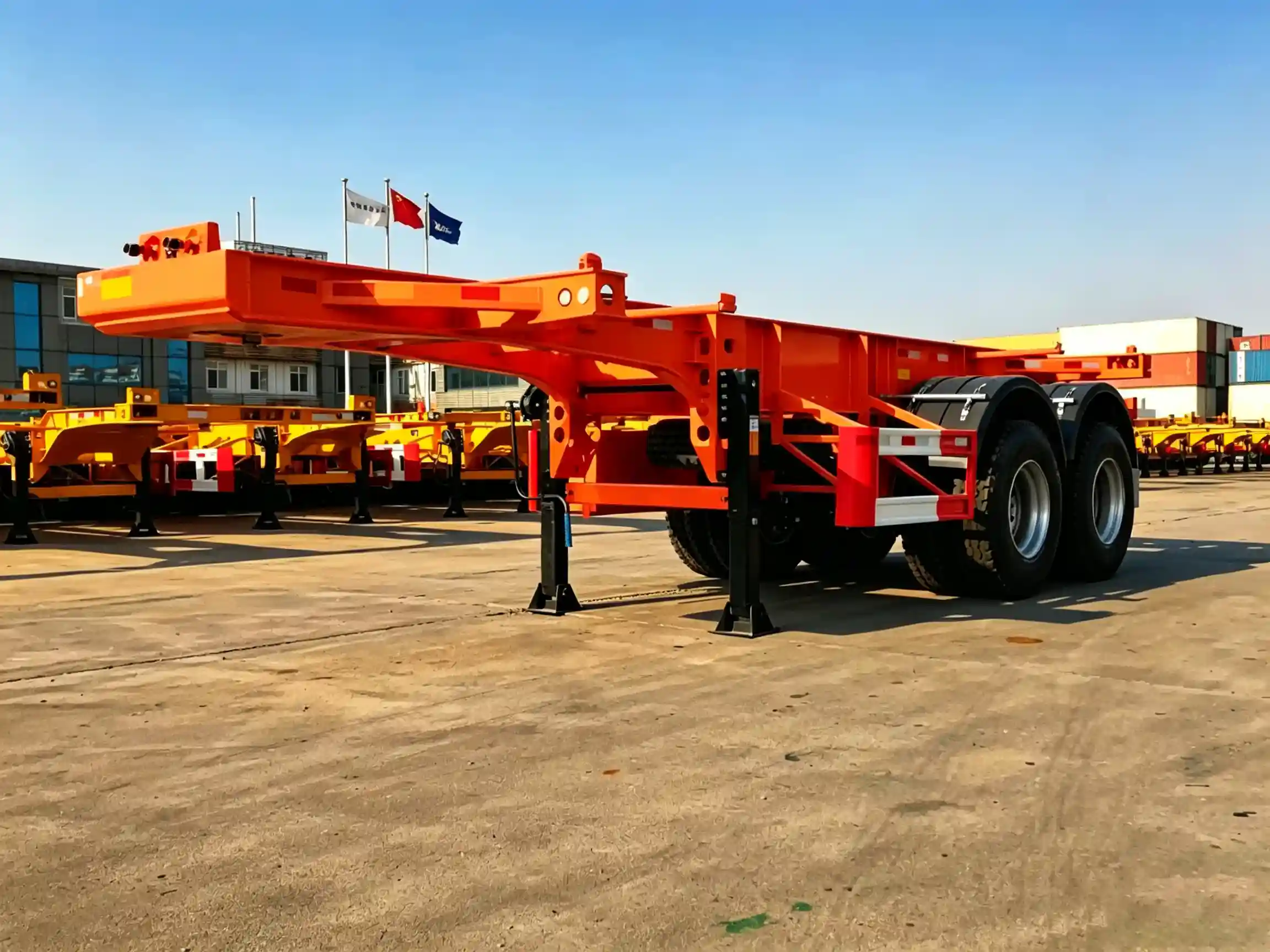 Trela ya Mifupa yenye Ekseli 2 ya 20Ft