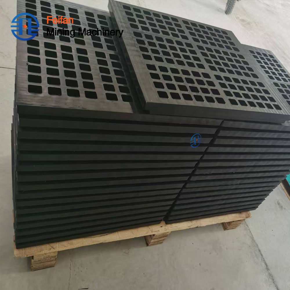 شبكة غربال مطاطية مقاومة للتآكل من FEIFAN OEM للغربال الاهتزازي في المحاجر ومصانع التعدين