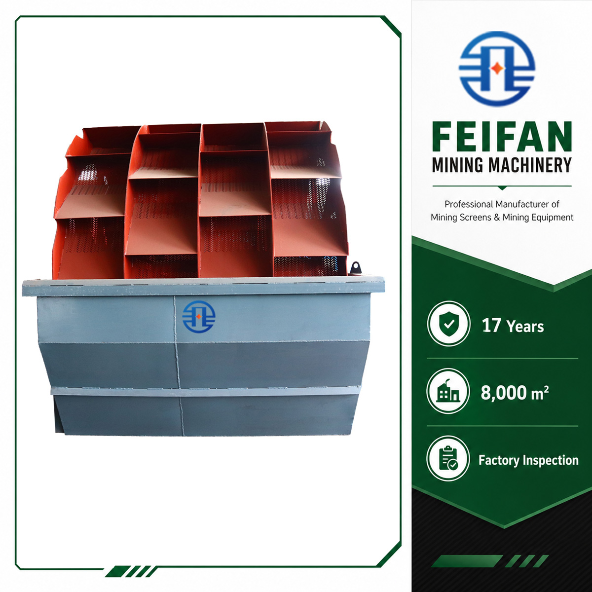 FEIFAN OEM آلة معالجة لغسالة الرمل ذات الدلو العجلي عالية الكفاءة لإنتاج ركام المحاجر
