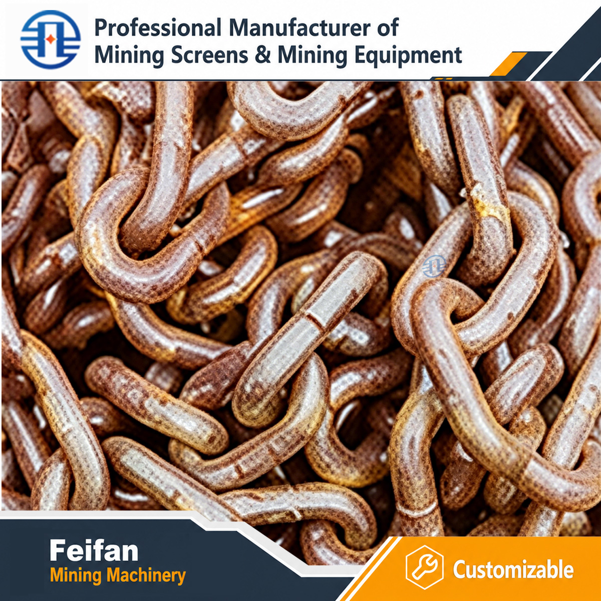 قطع غيار كسارات التعدين من FEIFAN OEM مجموعة كاملة من المكونات المقاومة للتآكل لخط إنتاج الركام