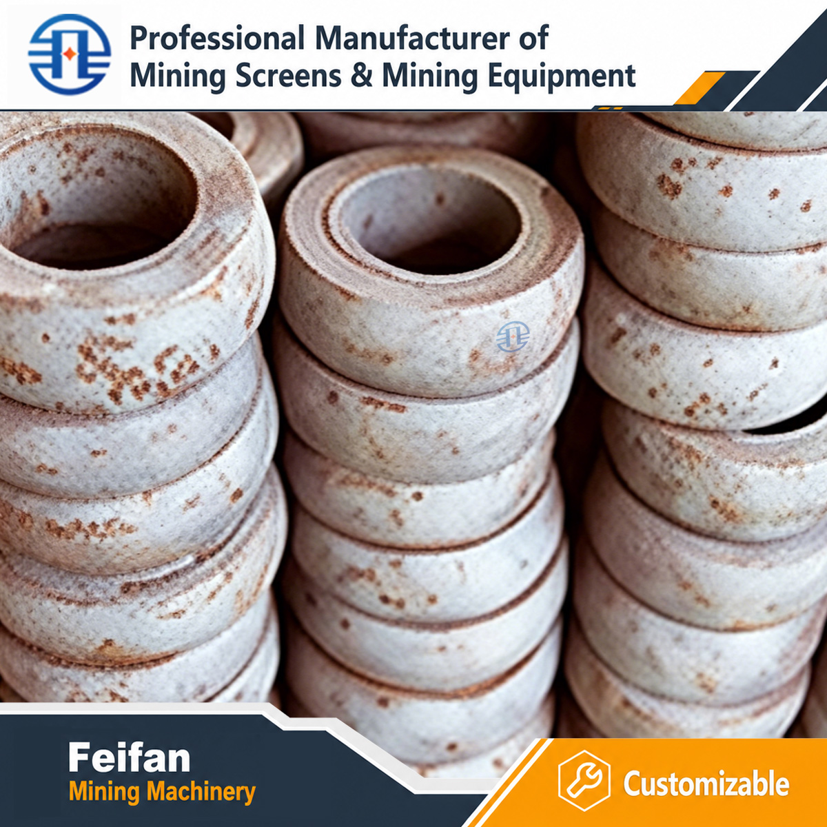 FEIFAN OEM أجزاء كسارة من الفولاذ المطروق وسبائك الصلب مجموعة الحدافة والعمود الرئيسي اللامركزي لآلات التكسير