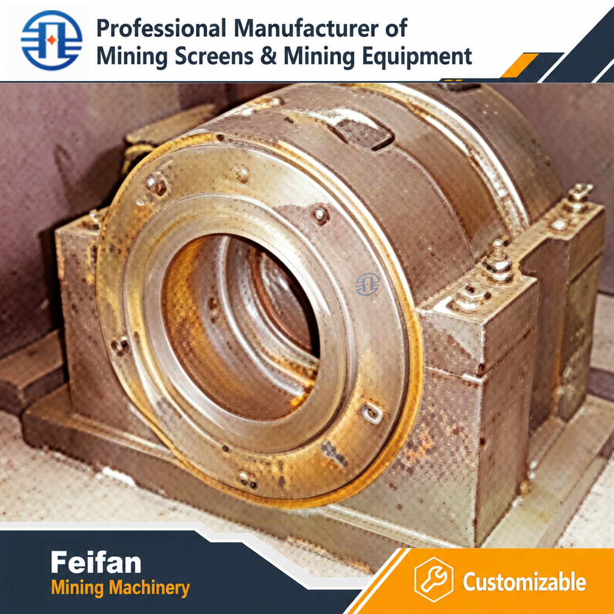 قطع غيار كسارات التعدين من FEIFAN OEM مجموعة كاملة من المكونات المقاومة للتآكل لخط إنتاج الركام