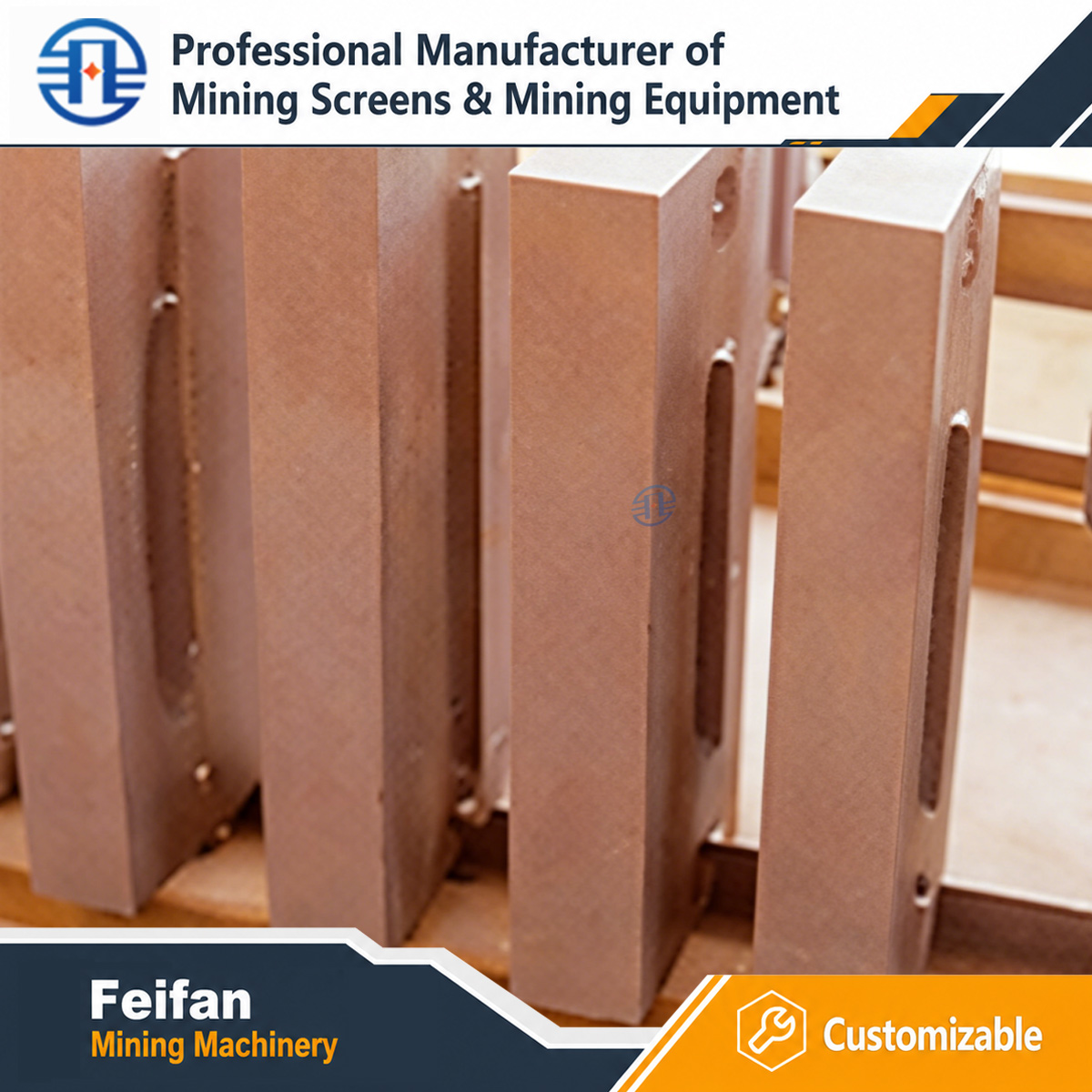 قطع غيار كسارات التعدين من FEIFAN OEM مجموعة كاملة من المكونات المقاومة للتآكل لخط إنتاج الركام