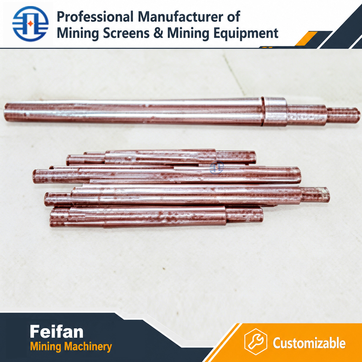 قطع غيار كسارات التعدين من FEIFAN OEM مجموعة كاملة من المكونات المقاومة للتآكل لخط إنتاج الركام