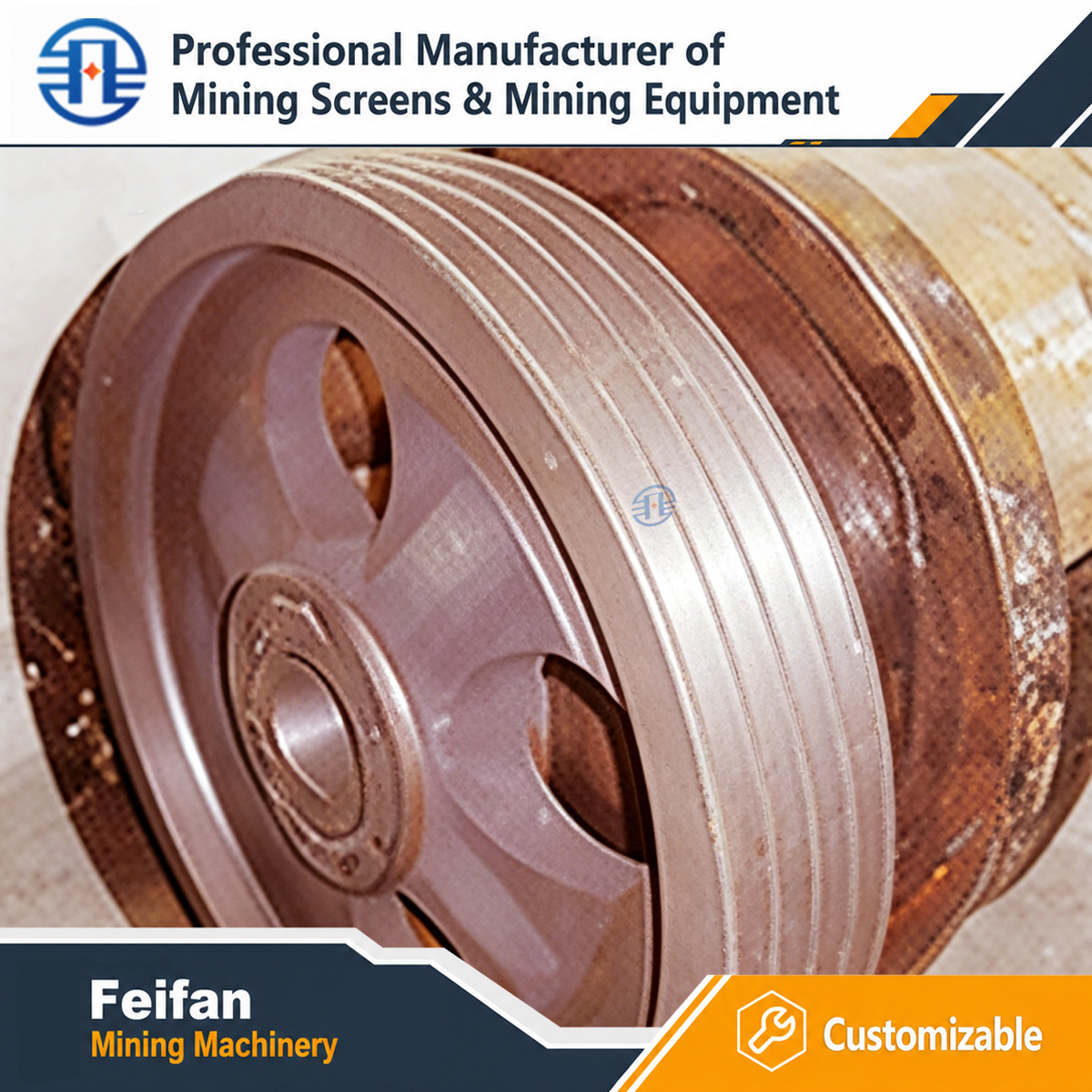 قطع غيار كسارات التعدين من FEIFAN OEM مجموعة كاملة من المكونات المقاومة للتآكل لخط إنتاج الركام