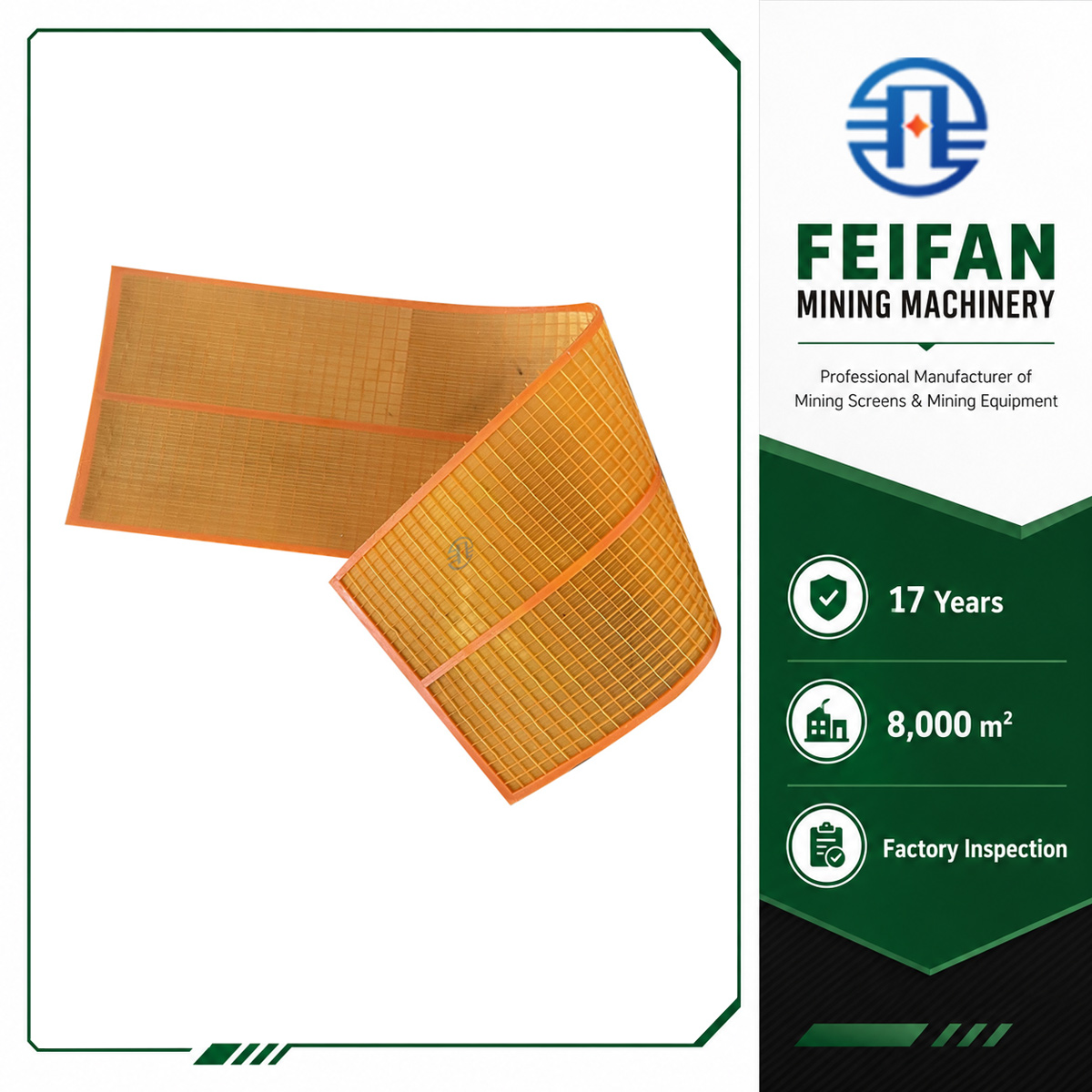 شبكة غربال معدنية OEM من FEIFAN مقاس 8 أقدام × 4 أقدام لإزالة الصخور من الرمل لكسارة الأحجار