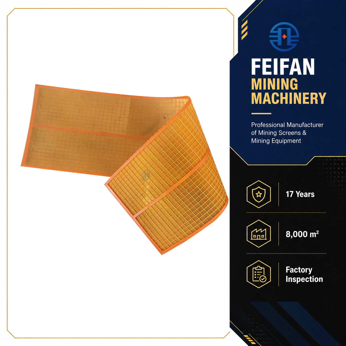 شبكة سلكية منسوجة اهتزازية OEM من FEIFAN لمناخل محاجر التعدين وسحق الصخور والغربلة للرمال والحصى والأحجار
