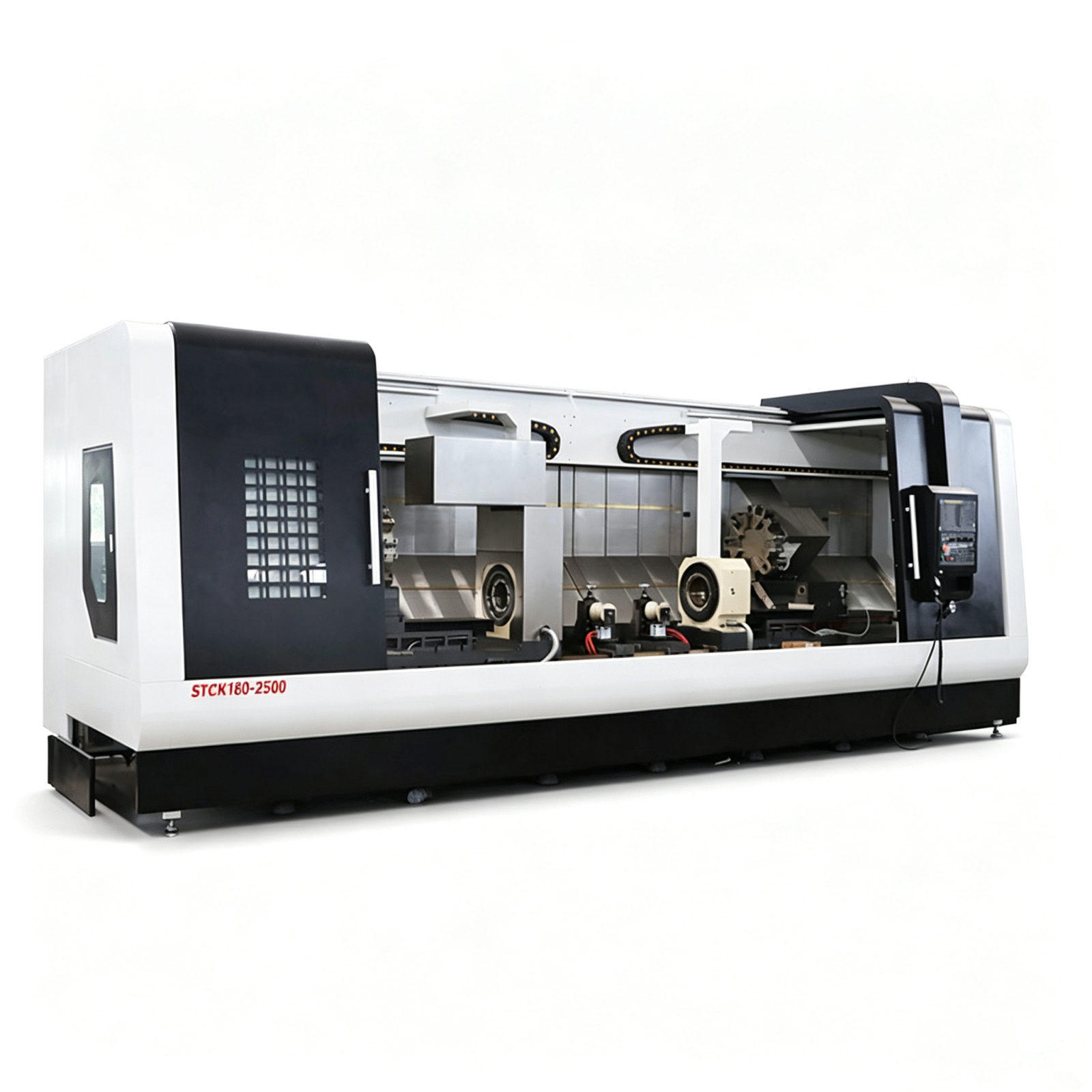 STCK180-2500 مخرطة سرير مسطح ذات رأسين