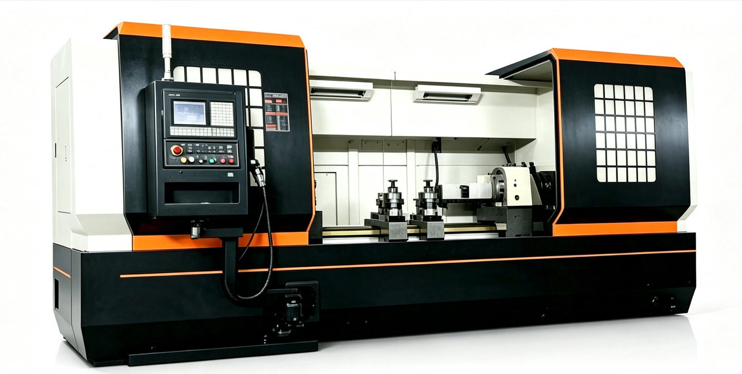 مخرطة CNC أفقية مزدوجة الرأس بسرير مسطح