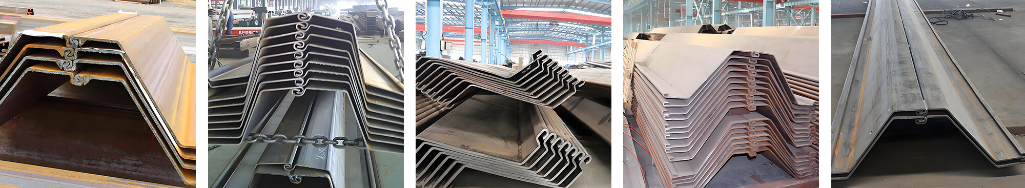 Z Steel Sheet Pile.jpg ركيزة صفائح فولاذية من النوع Z بدرجة S355