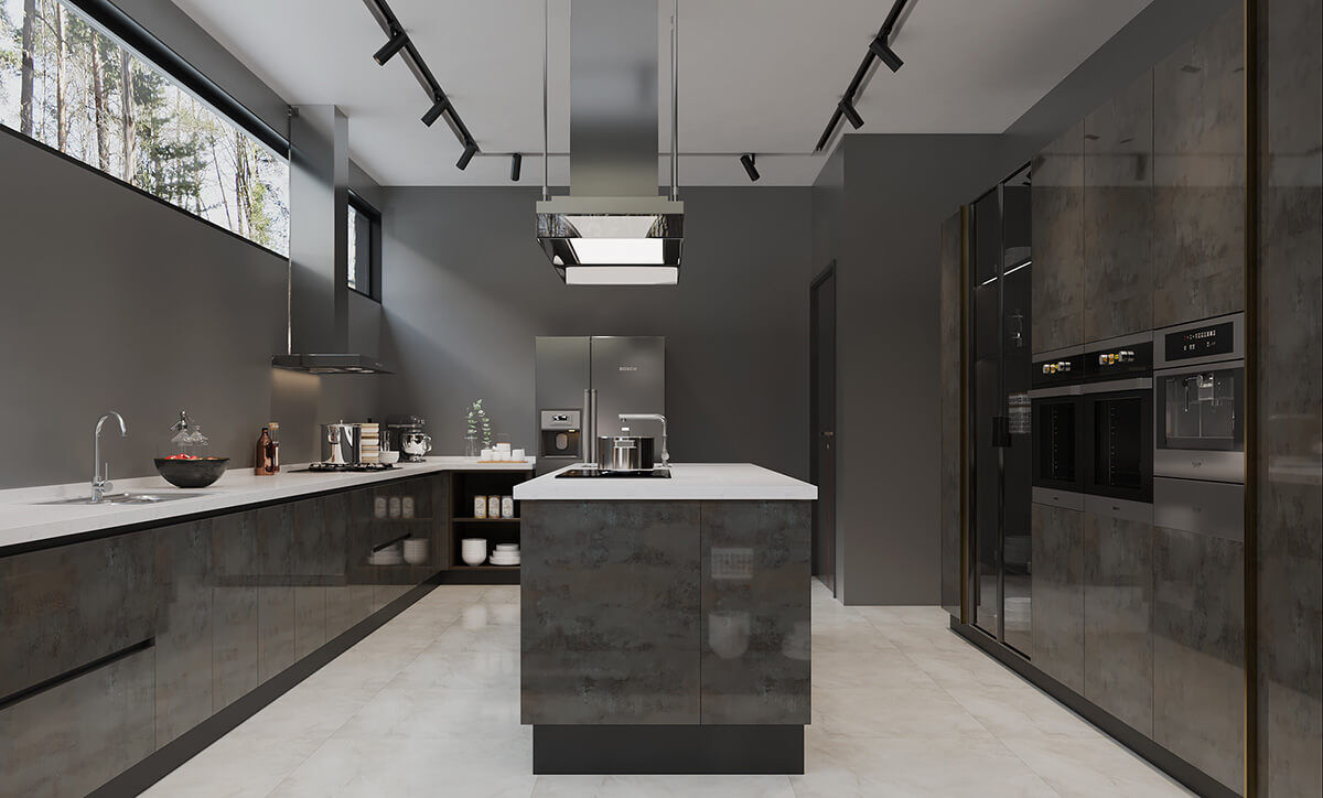 High-end Modern Kitchen Cabinet in UV Lacquer Finish DS21-CG02