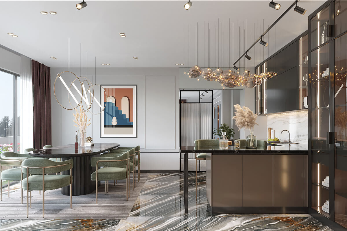 Luxury L-shaped Kitchen Cabinet in Lacquer Finish DS21-CG04