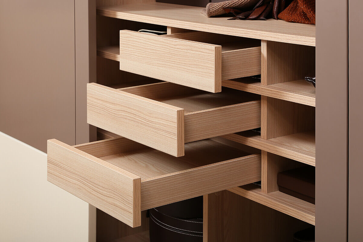 Modern Beige Lacquer Sliding Wardrobe DS21-YG02