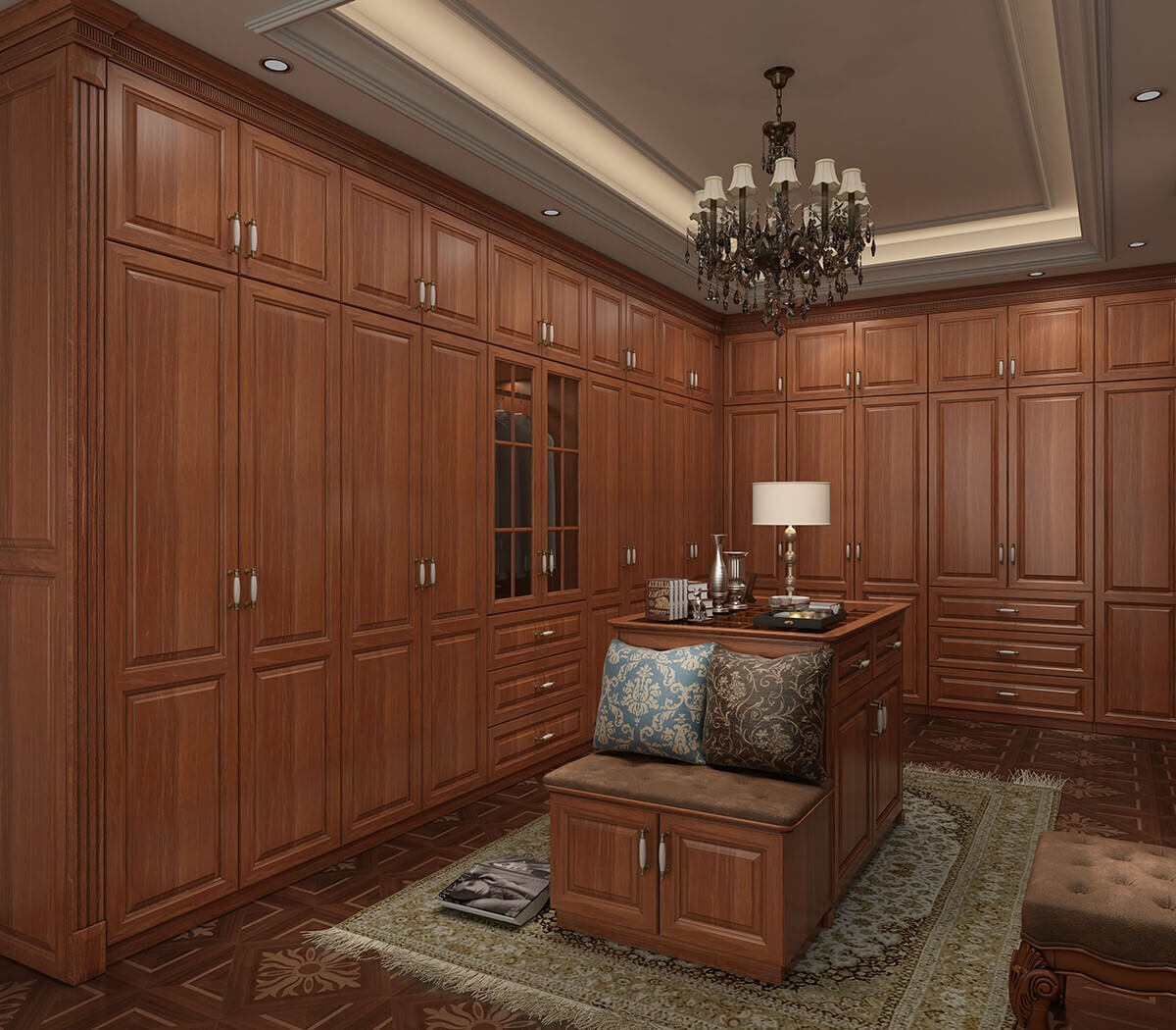 Traditional Wooden Walk In Closet DS21-YG04