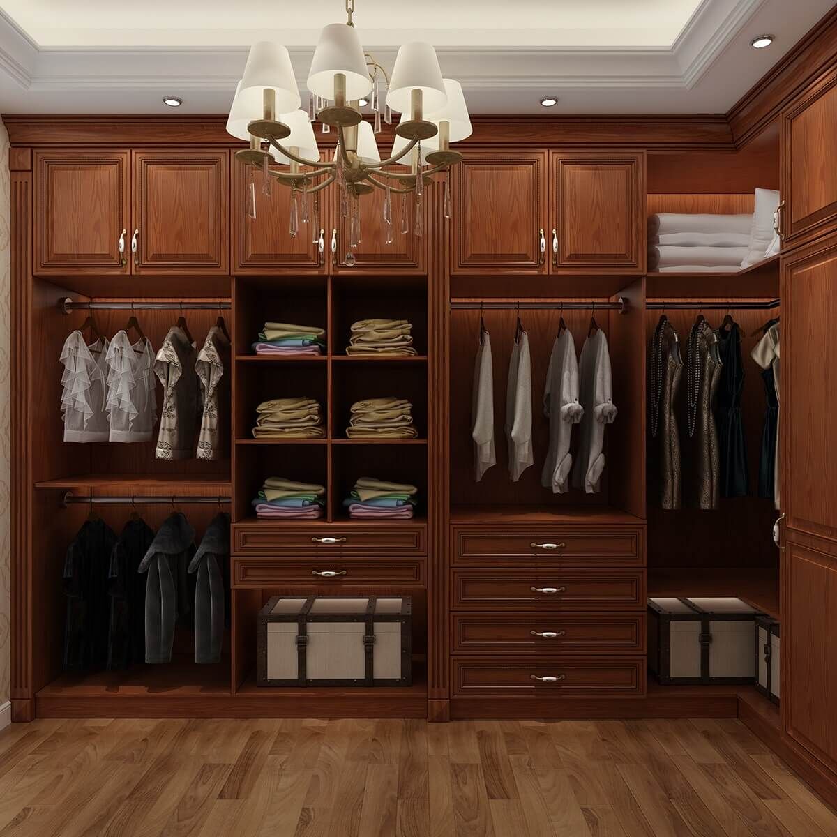 Traditional Wooden Walk In Closet DS21-YG04