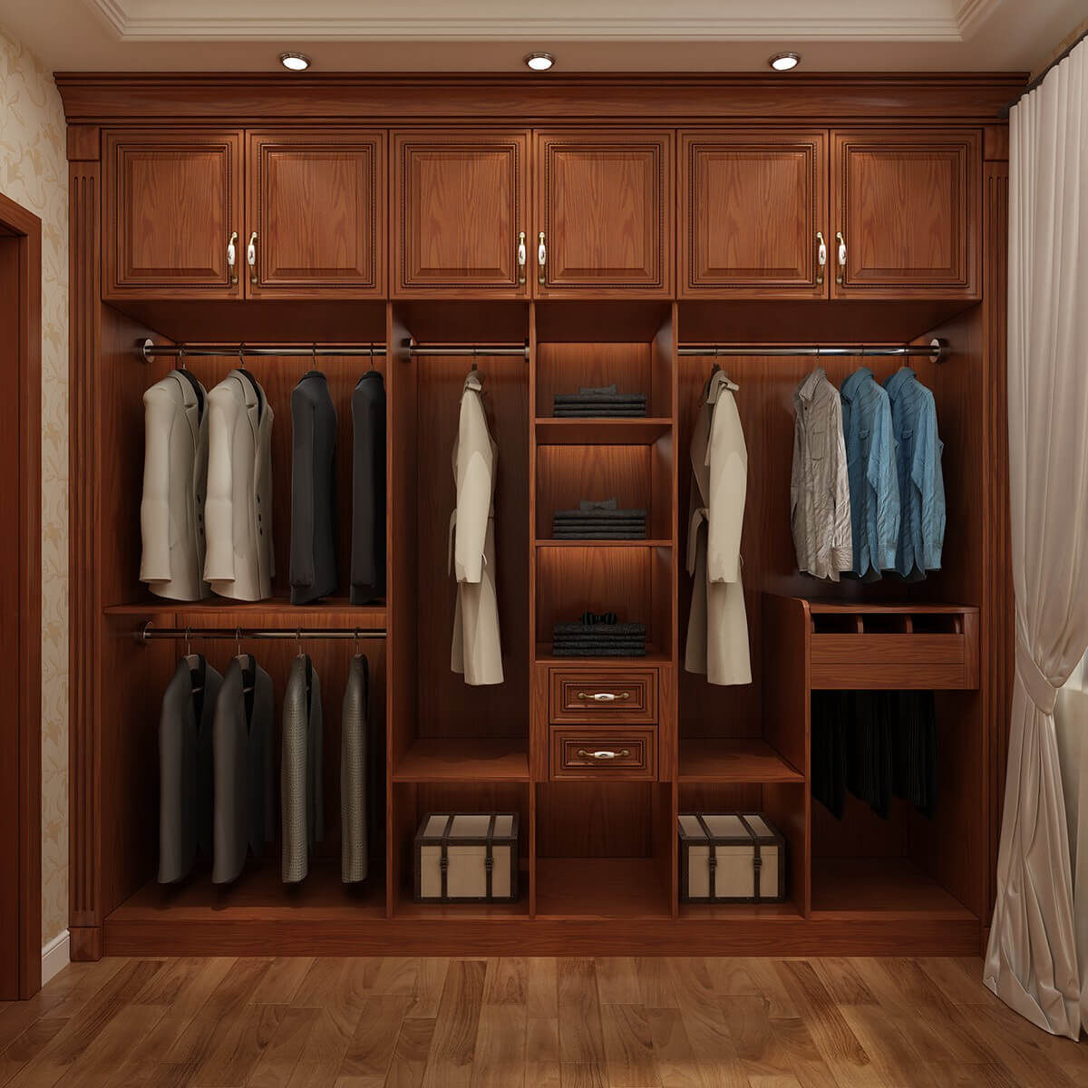 Traditional Wooden Walk In Closet DS21-YG04