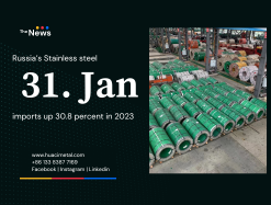 Russia’s stainless steel imports up 30.8 percent in 2023