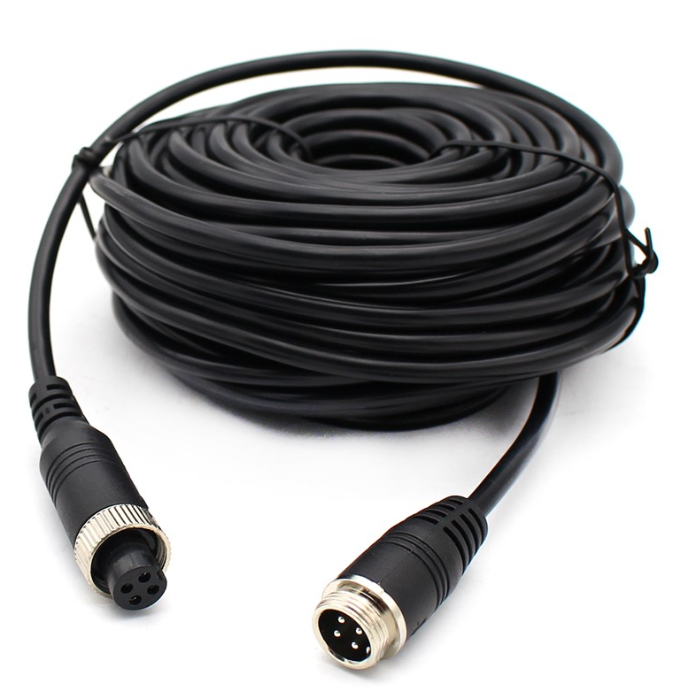 قابس طيران موصل طيران رباعي النواة محمي مزدوج الصوت وكابل تمديد فيديو